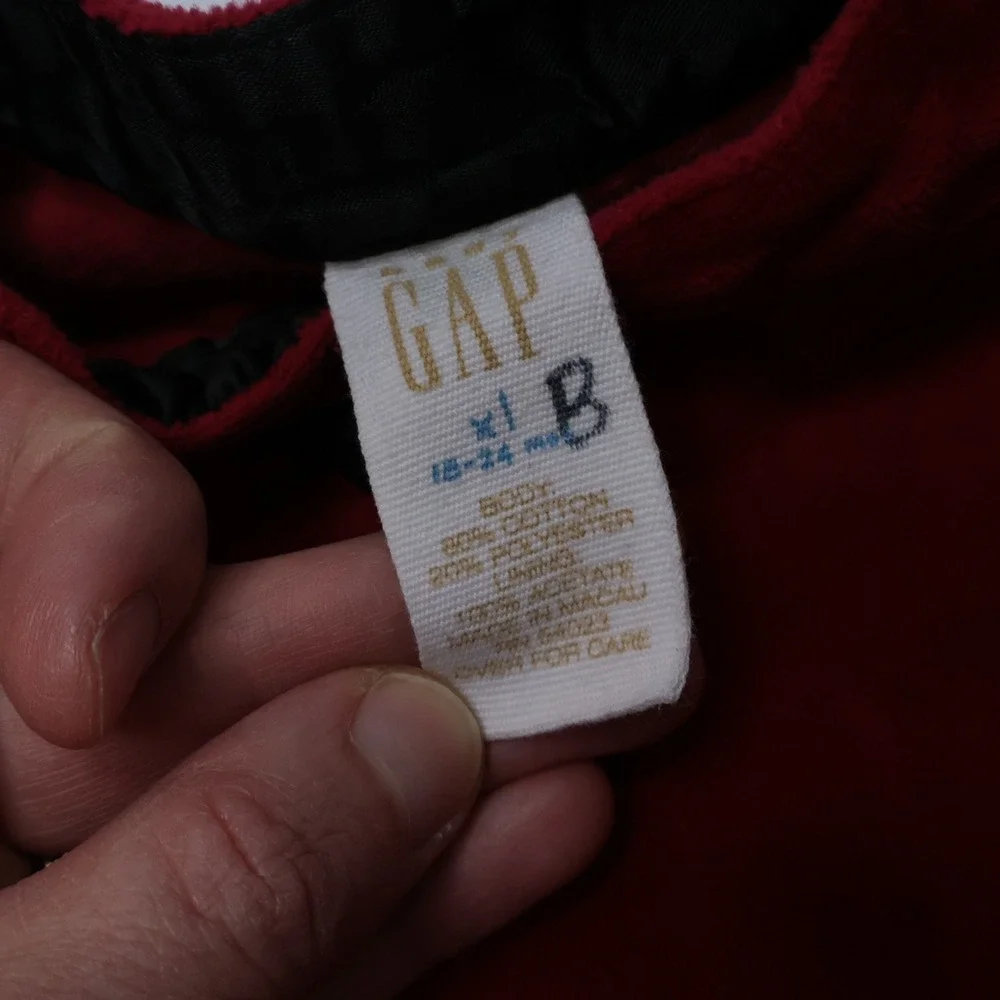 VTG Baby Gap Red Velvet Mandarin Collar Dress Girls 18 24‎ Months